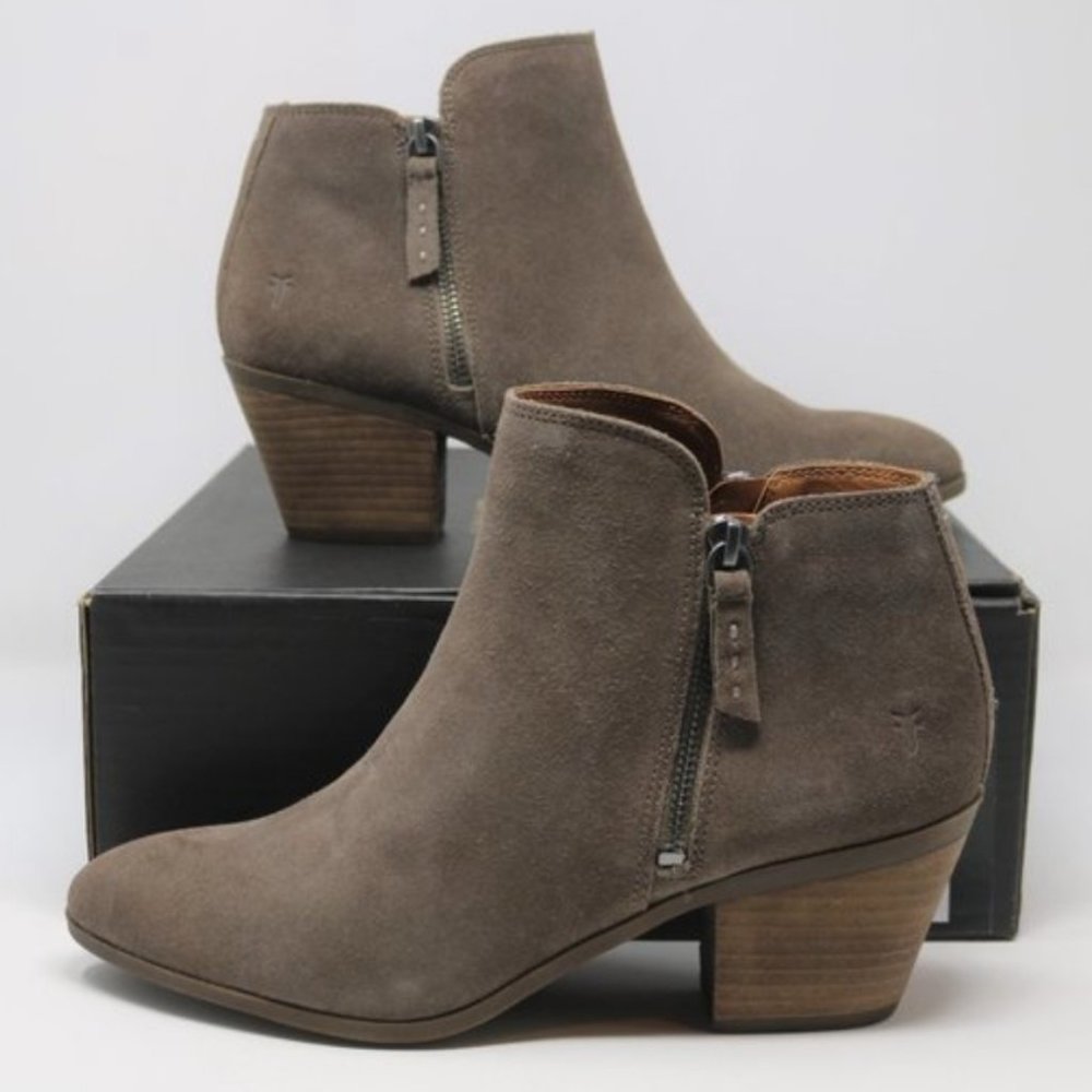 Frye Suede Ankle Booties Gray/Taupe 7.5 NEW!